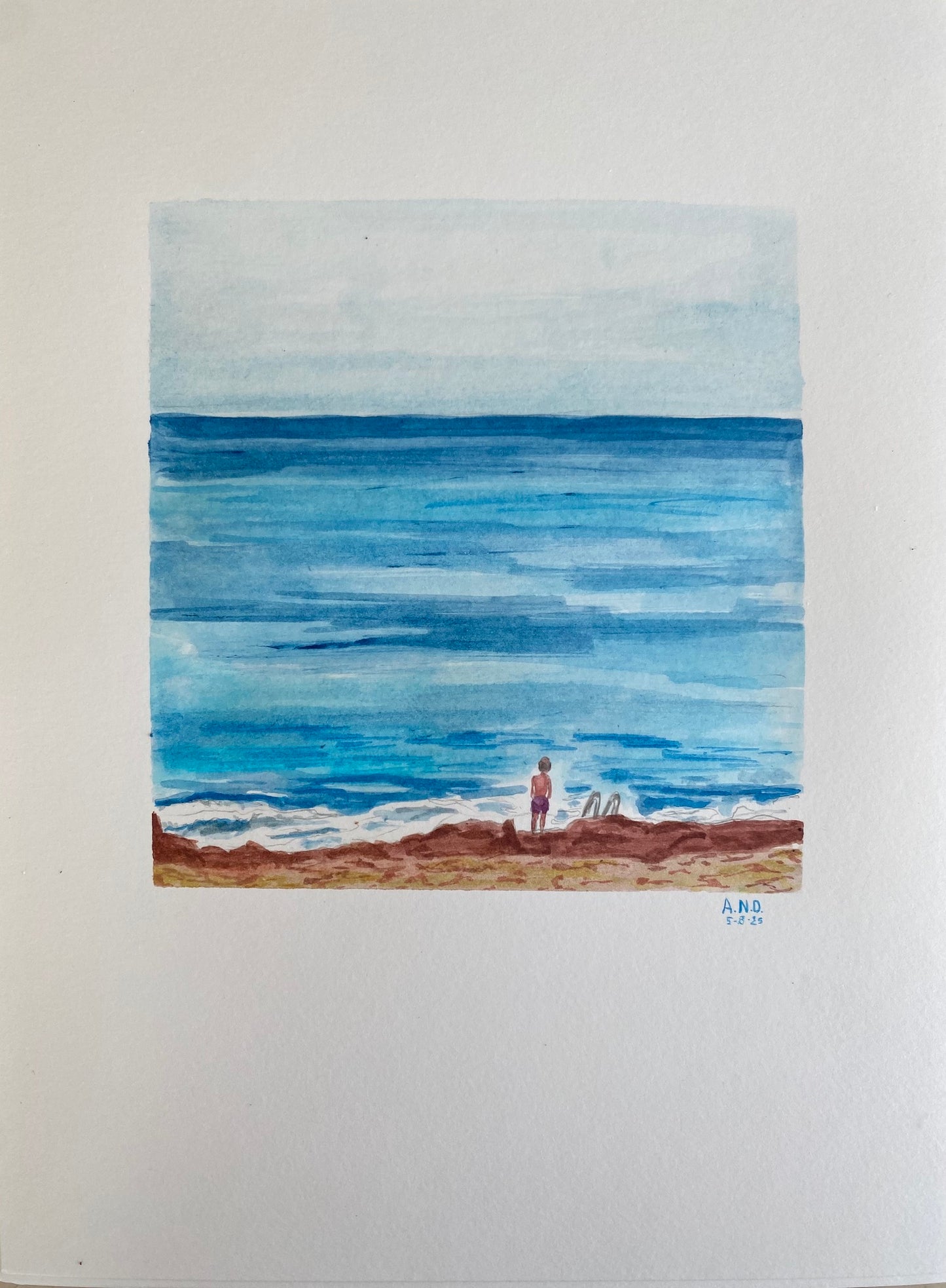 Acuarela Silueta de verano. Dina 4.