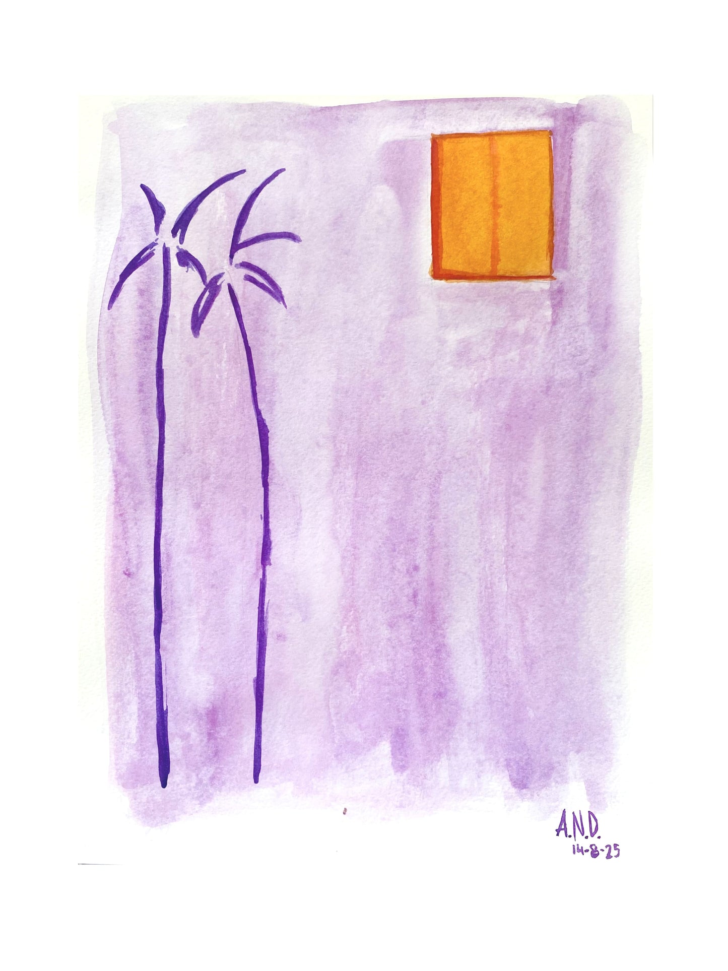 Acuarela Sombras de Verano. Dina 4.
