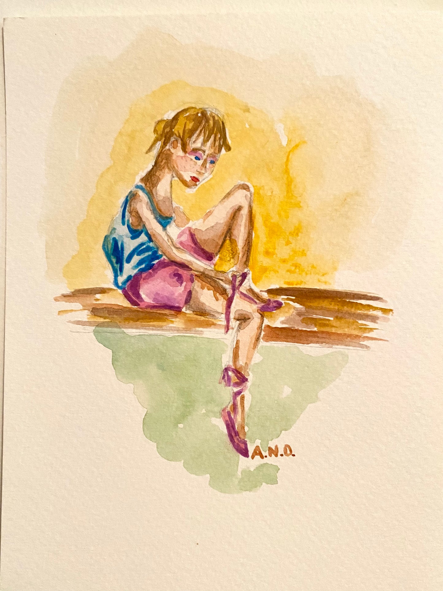 Bailarina, acuarela original