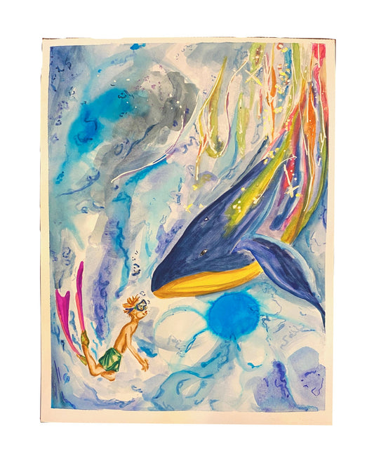 Acuarela La magia de bucear