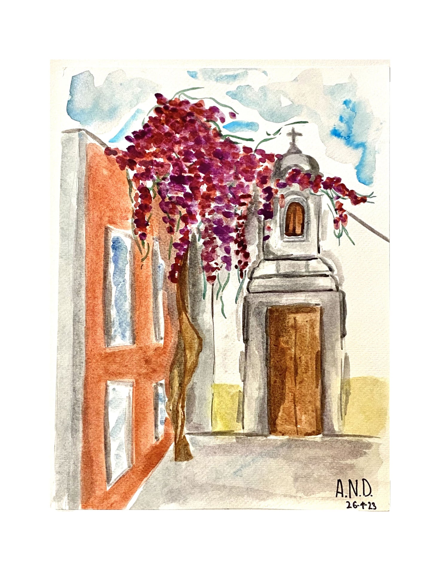 La Palma, Isla bonita Canarias. Acuarela original.