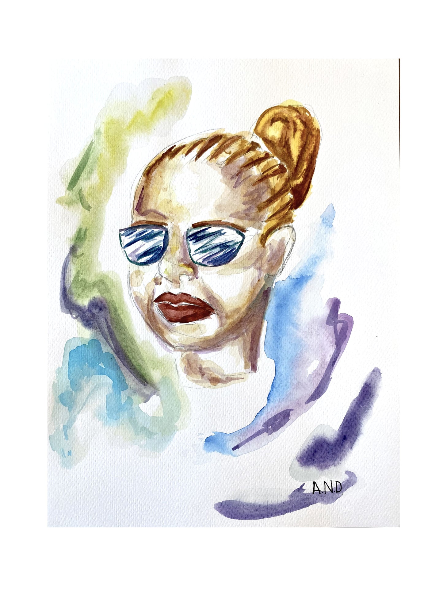 Acuarela Rostro en manchas