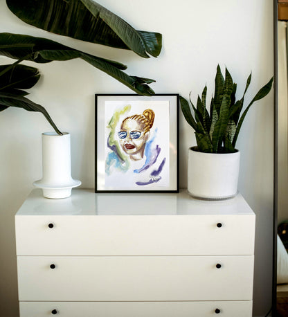 Acuarela Rostro en manchas