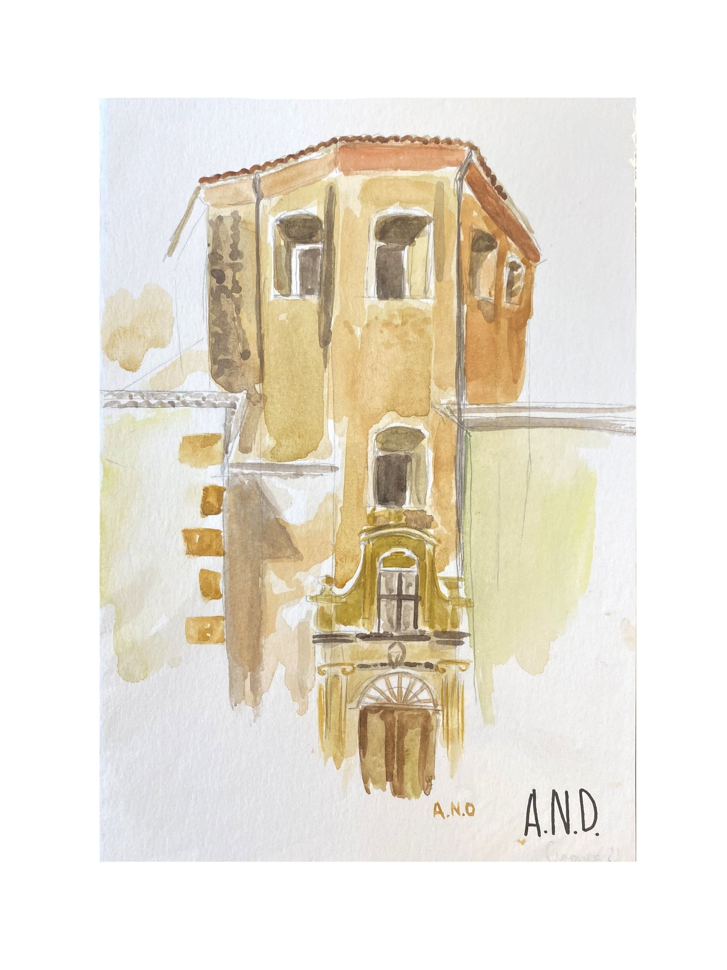 Acuarela Trocito de Cuenca