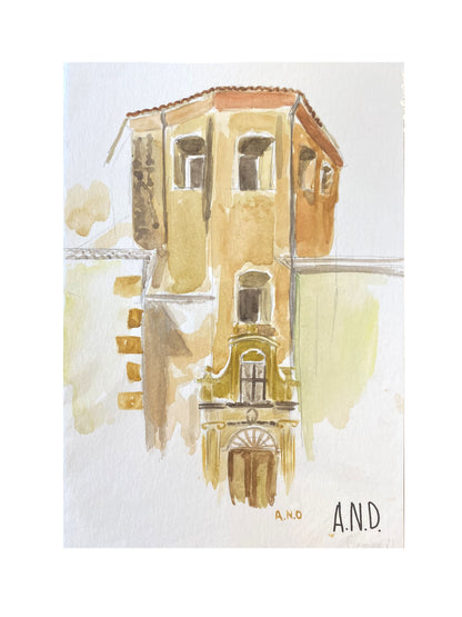 Acuarela Trocito de Cuenca