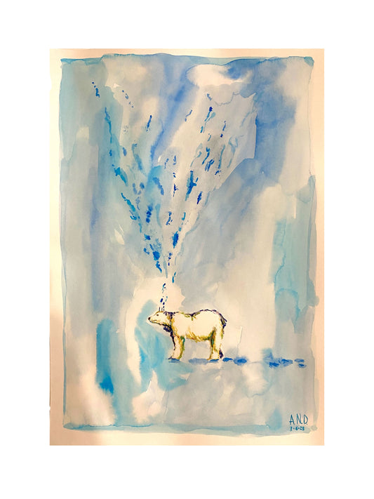 El oso curado - Acuarela original