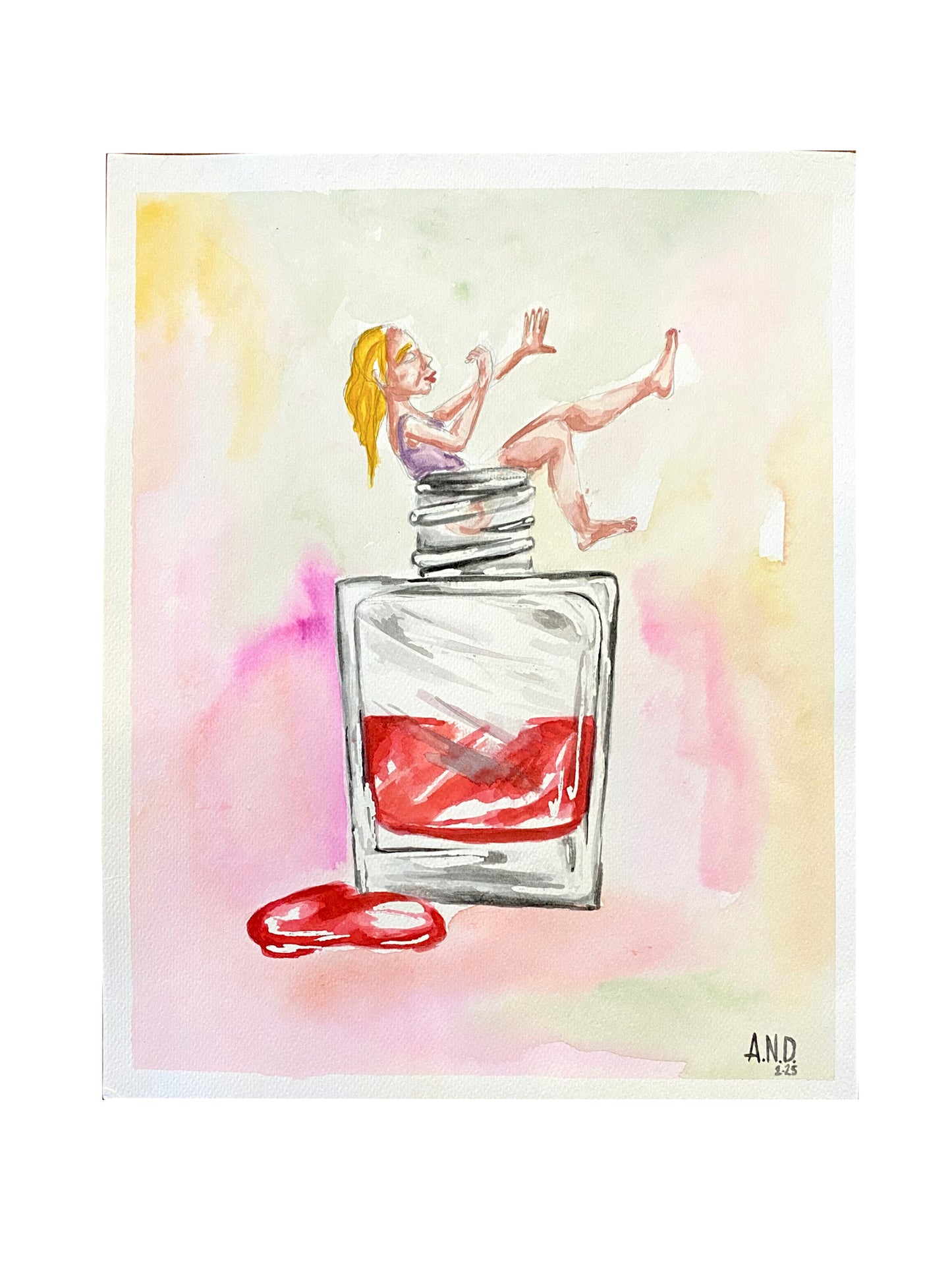 Acuarela Pinta uñas para Navidad