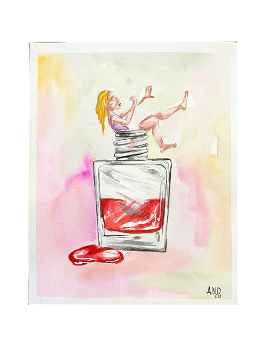 Acuarela Pinta uñas para Navidad