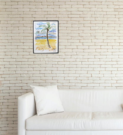 Acuarela playa de descanso