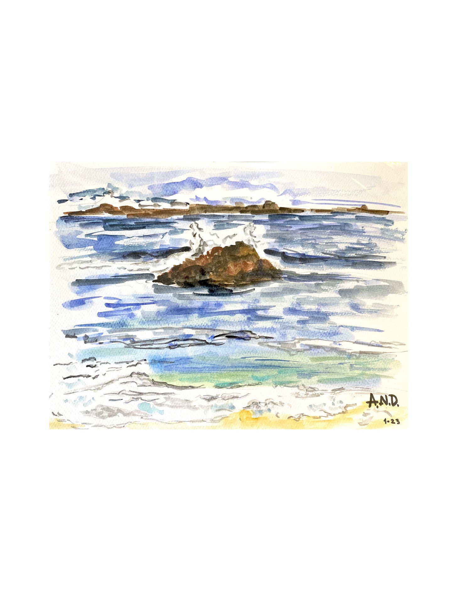 Acuarela Mar de Canarias