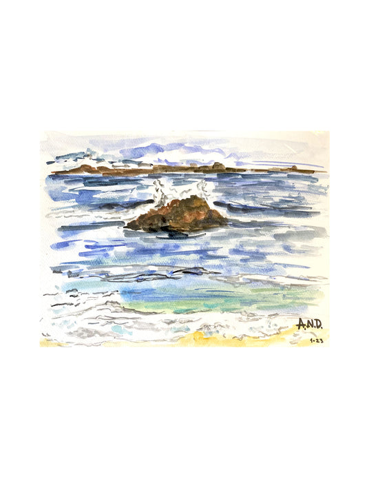 Acuarela Mar de Canarias